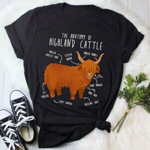Highland Cow Shirt, Women Men, Funny Cow Lover Gift